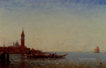 Félix Ziem Painting - Gondole Devant St Giorgio Venecia barco Barbizon Felix Ziem
